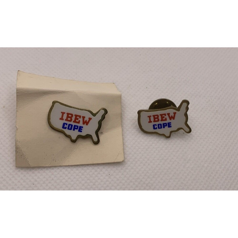2 Ibew International Electrical Workers Union Ibew-Cope Lapel Pin - USA vintag